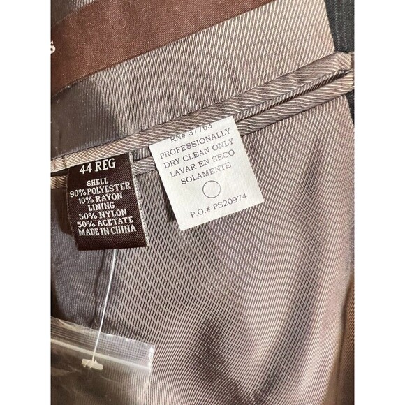 Perry Ellis Suit Jacket Men 44R Black three-button Single Vented Notched Collar - Picture 11 of 12